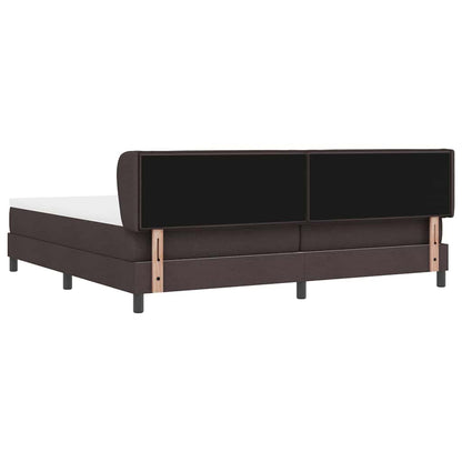 Letto a molle con materasso Marrone Scuro 200 x 200 cm Tessuto | homemem39