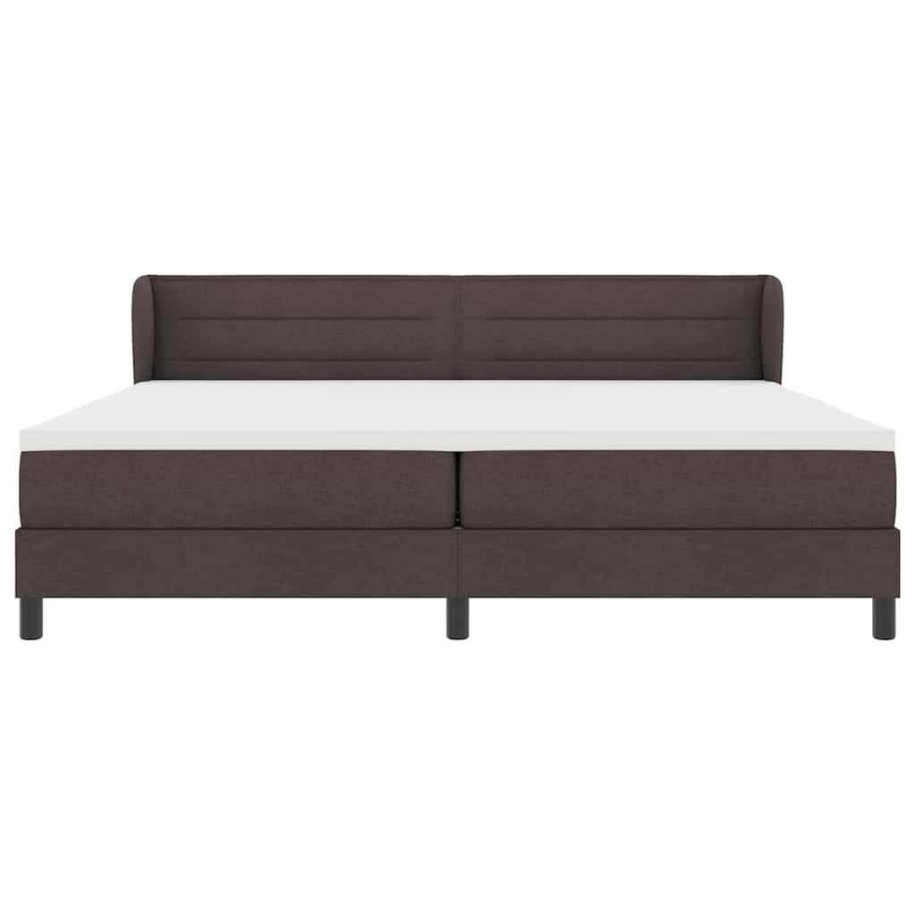 Letto a molle con materasso Marrone Scuro 200 x 200 cm Tessuto | homemem39