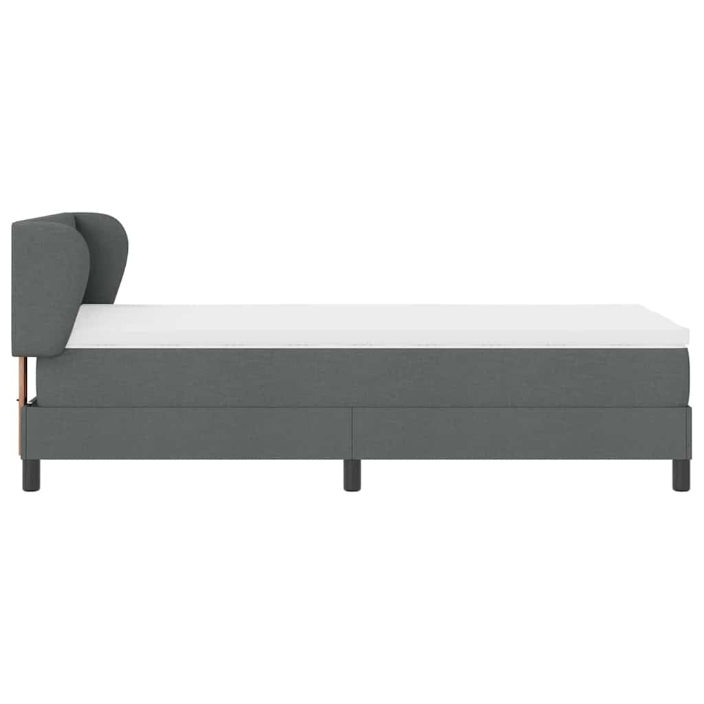 Letto a molle con testiera Grigio scuro 80 x 200 cm Tessuto | homemem39