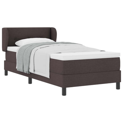 Letto a molle con testiera Marrone Scuro 80 x 200 cm Tessuto | homemem39