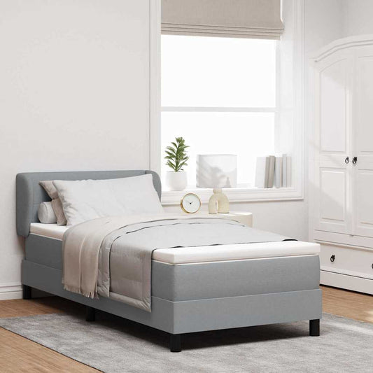 Letto a molle con testiera Grigio chiaro 90 x 190 cm Tessuto | homemem39