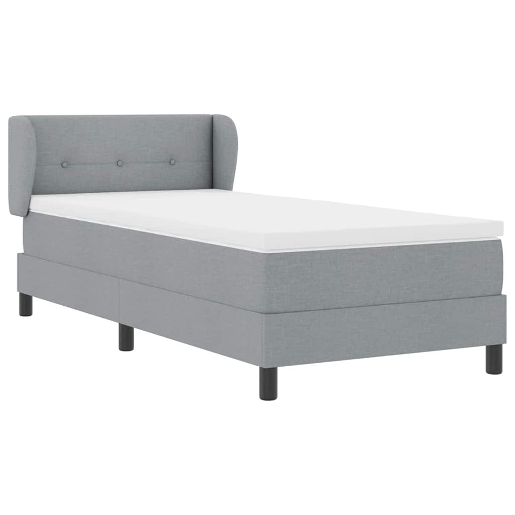 Letto a molle con materasso Grigio chiaro 90 x 190 cm Tessuto