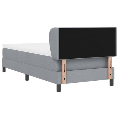 Letto a molle con testiera Grigio chiaro 90 x 190 cm Tessuto | homemem39