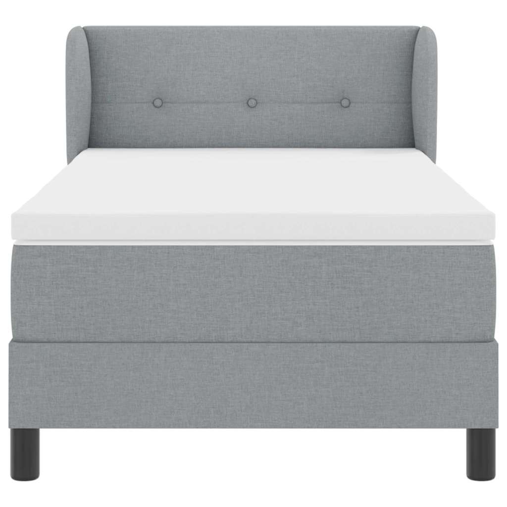 Letto a molle con materasso Grigio chiaro 90 x 190 cm Tessuto