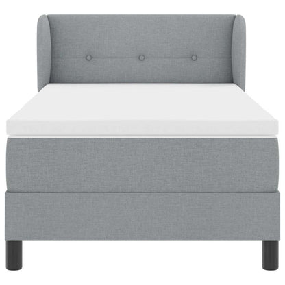 Letto a molle con materasso Grigio chiaro 90 x 190 cm Tessuto