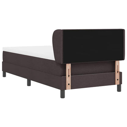 Letto a molle con testiera Marrone Scuro 90 x 190 cm Tessuto | homemem39