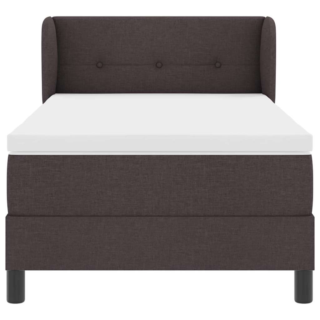 Letto a molle con testiera Marrone Scuro 90 x 190 cm Tessuto | homemem39