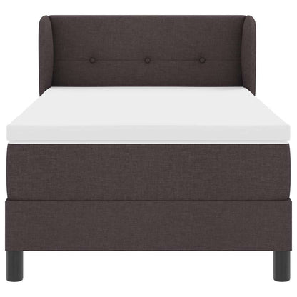 Letto a molle con testiera Marrone Scuro 90 x 190 cm Tessuto | homemem39