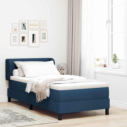 Letto a molle con materasso Blu 90 x 190 cm Tessuto