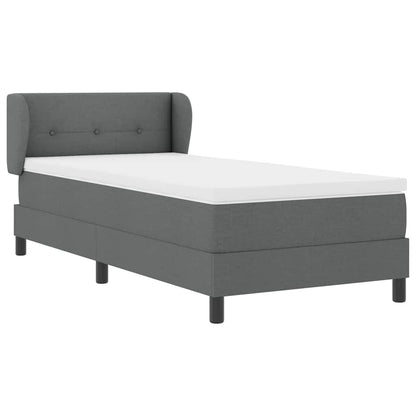 Letto a molle con testiera Grigio scuro 90 x 200 cm Tessuto | homemem39