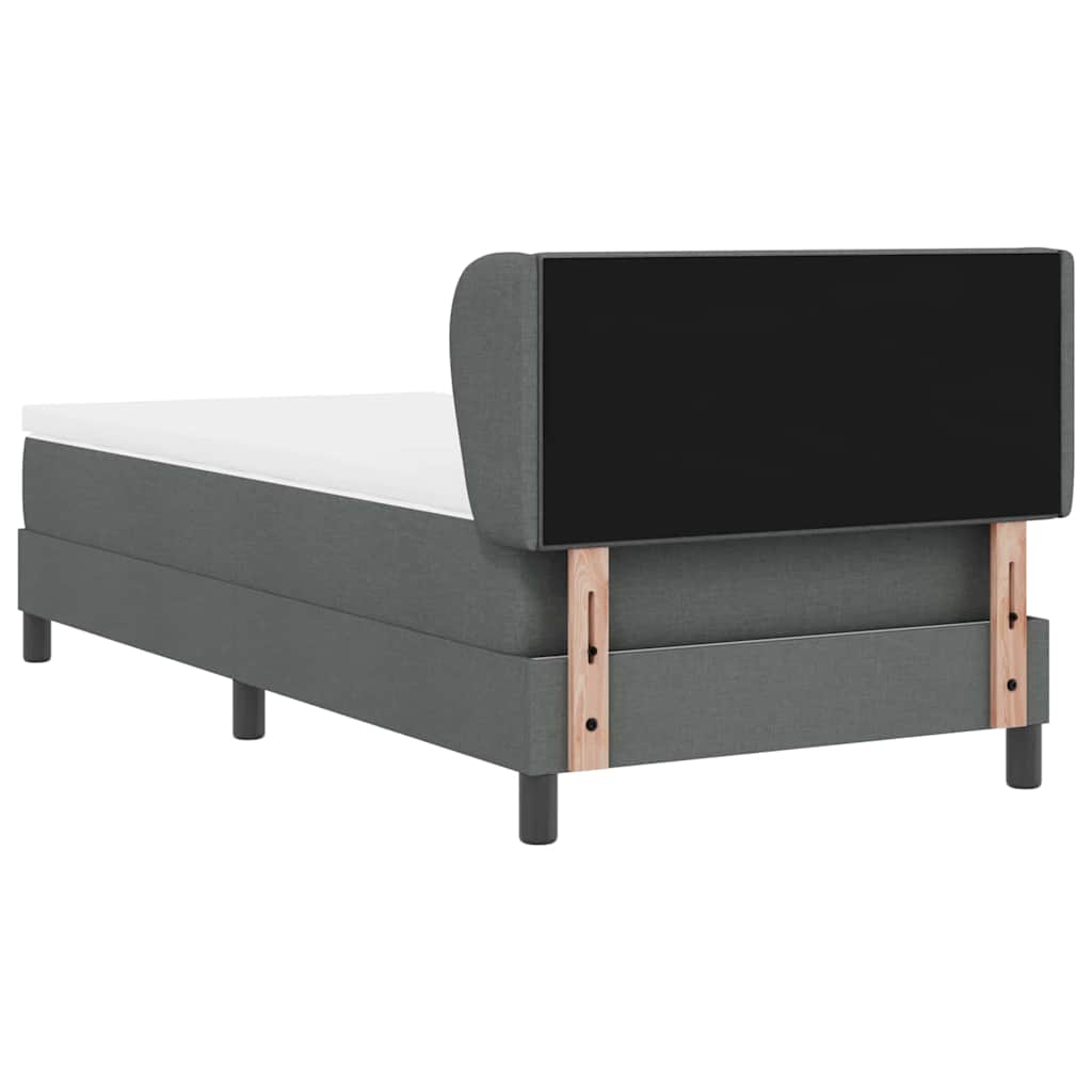 Letto a molle con testiera Grigio scuro 90 x 200 cm Tessuto | homemem39