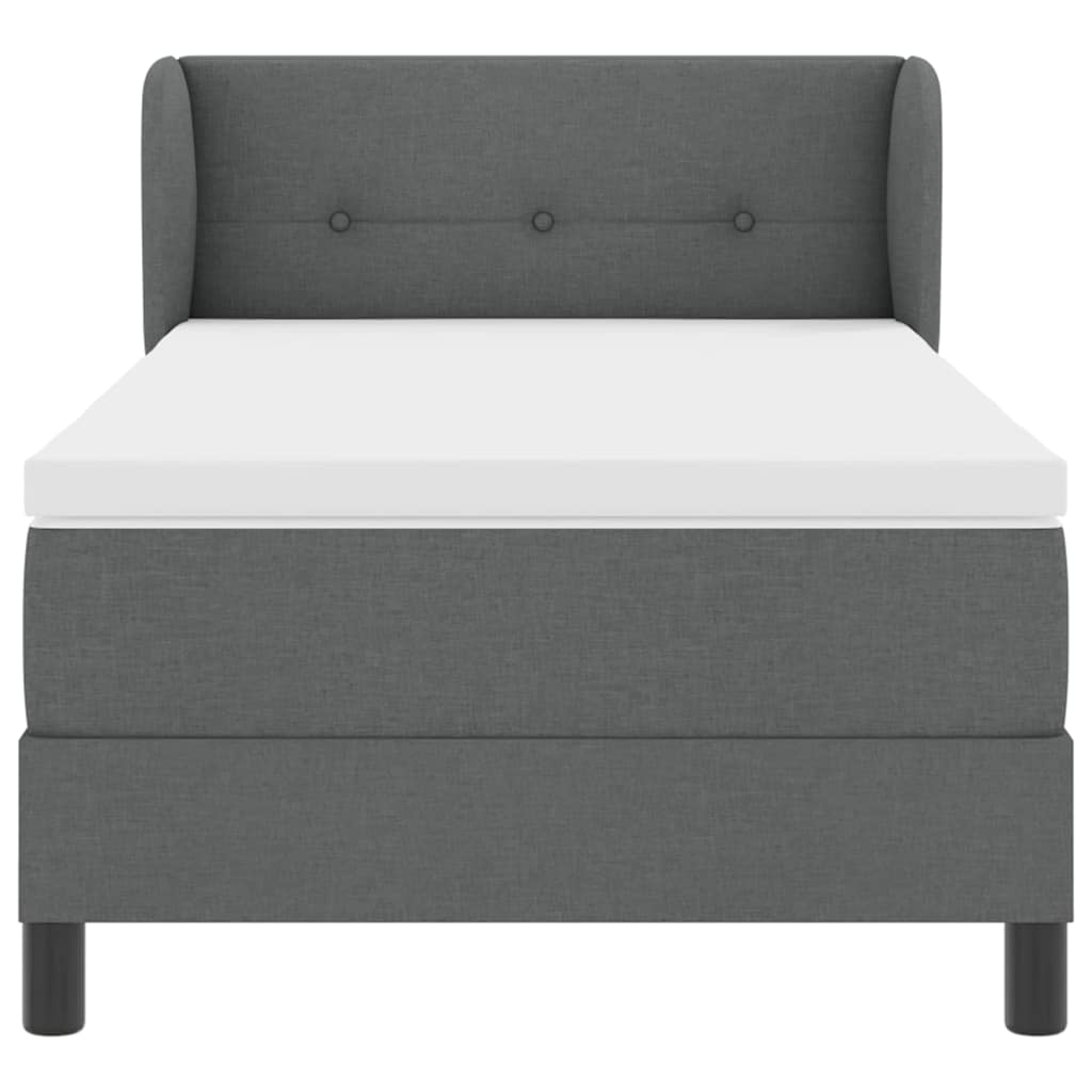 Letto a molle con testiera Grigio scuro 90 x 200 cm Tessuto | homemem39