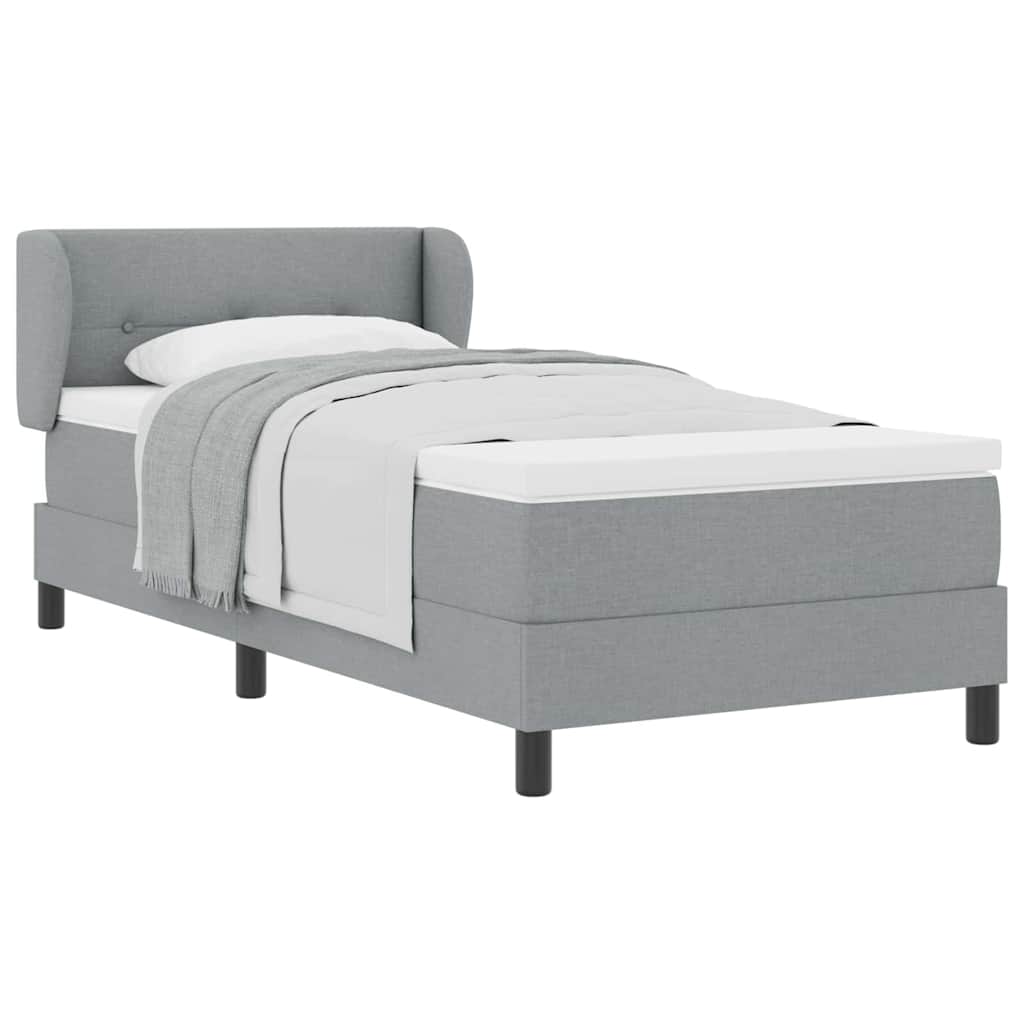 Letto a molle con materasso Grigio chiaro 100 x 200 cm Tessuto