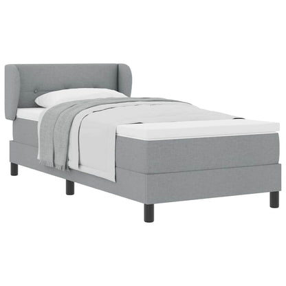 Letto a molle con materasso Grigio chiaro 100 x 200 cm Tessuto