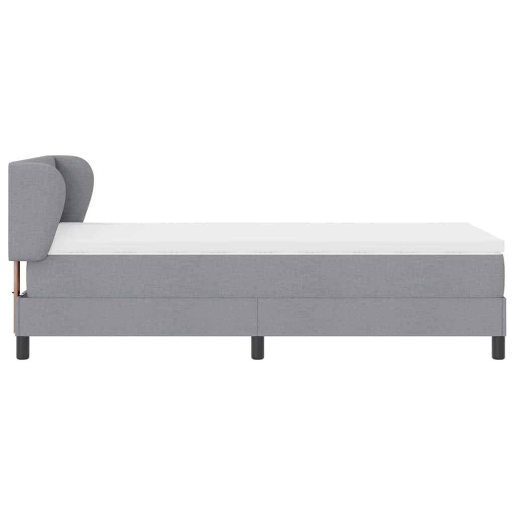 Letto a molle con materasso Grigio chiaro 100 x 200 cm Tessuto