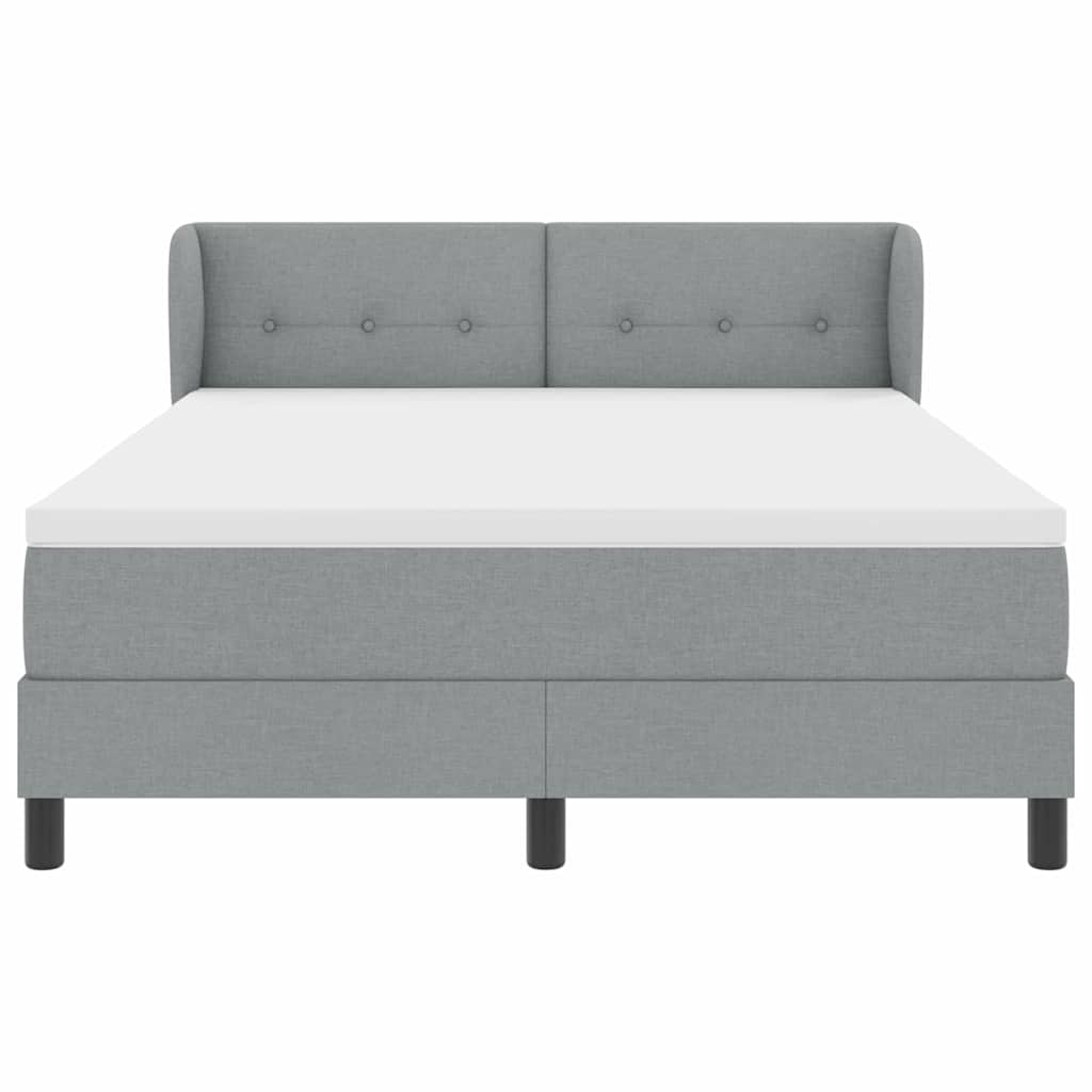 Letto a molle con materasso Grigio chiaro 140 x 190 cm Tessuto