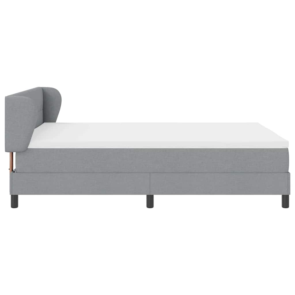 Letto a molle con materasso Grigio chiaro 140 x 190 cm Tessuto