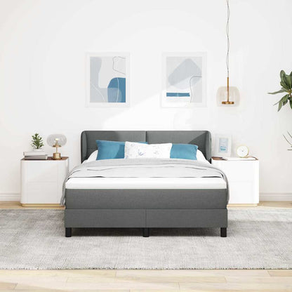 Letto a molle con testiera Grigio scuro 140 x 190 cm Tessuto | homemem39