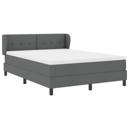 Letto a molle con testiera Grigio scuro 140 x 190 cm Tessuto | homemem39