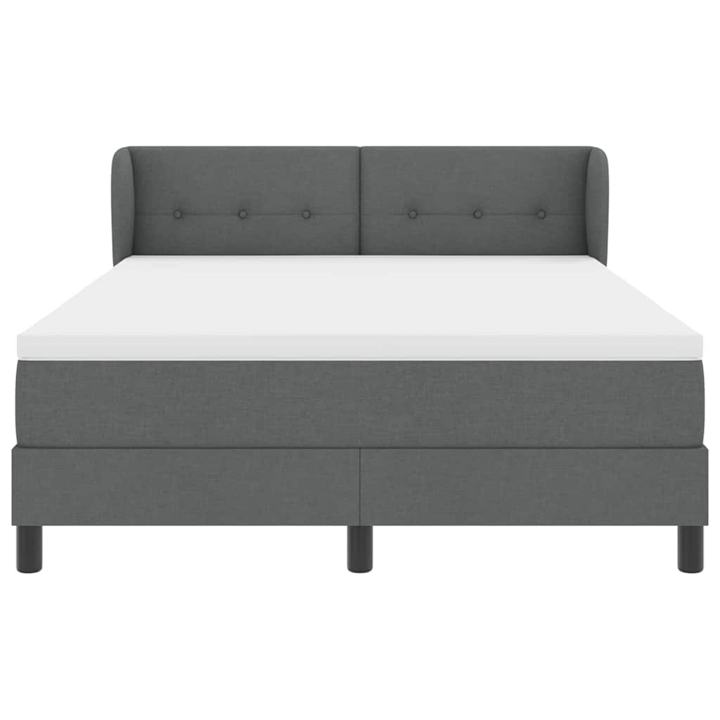Letto a molle con testiera Grigio scuro 140 x 190 cm Tessuto | homemem39
