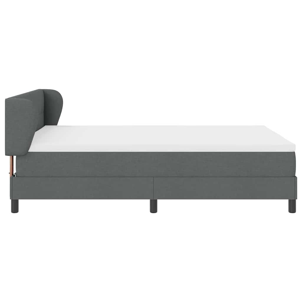 Letto a molle con testiera Grigio scuro 140 x 190 cm Tessuto | homemem39