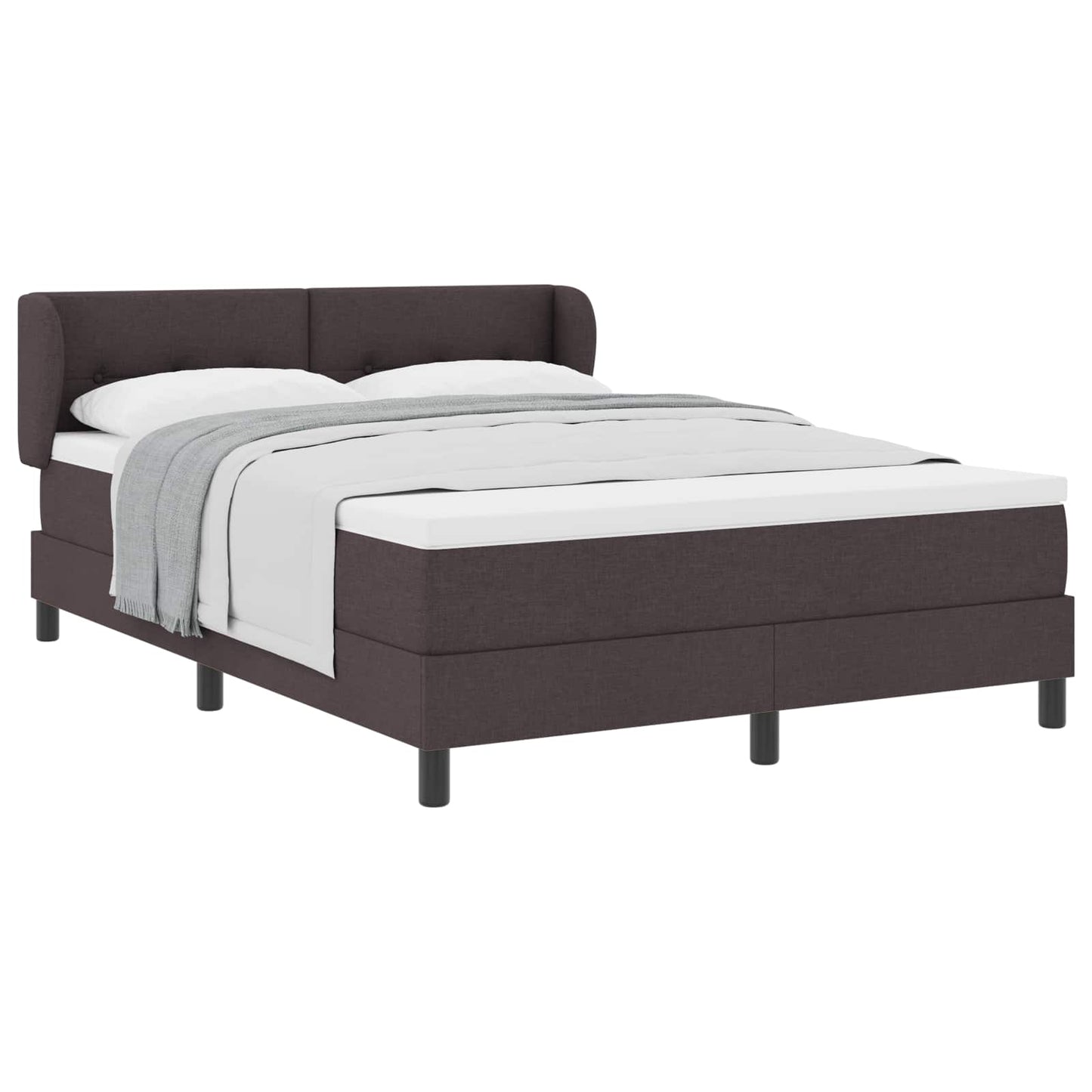 Letto a molle con testiera Marrone Scuro 140 x 190 cm Tessuto | homemem39