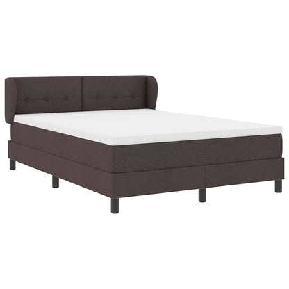 Letto a molle con testiera Marrone Scuro 140 x 190 cm Tessuto | homemem39