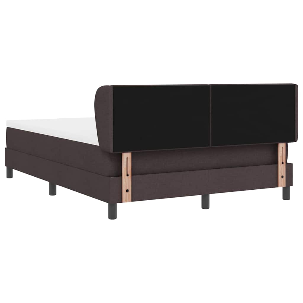 Letto a molle con testiera Marrone Scuro 140 x 190 cm Tessuto | homemem39