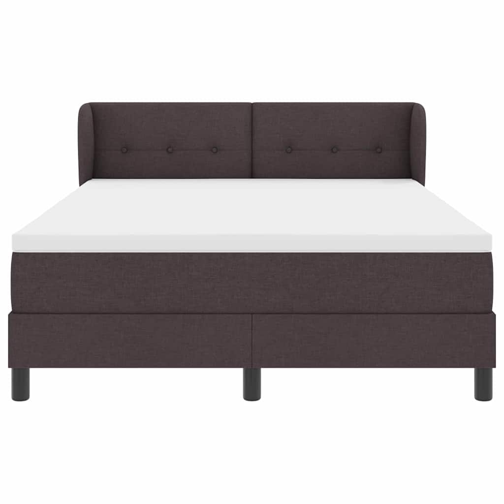 Letto a molle con testiera Marrone Scuro 140 x 190 cm Tessuto | homemem39