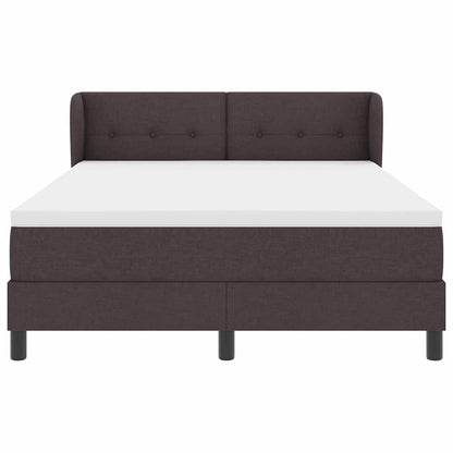 Letto a molle con testiera Marrone Scuro 140 x 190 cm Tessuto | homemem39