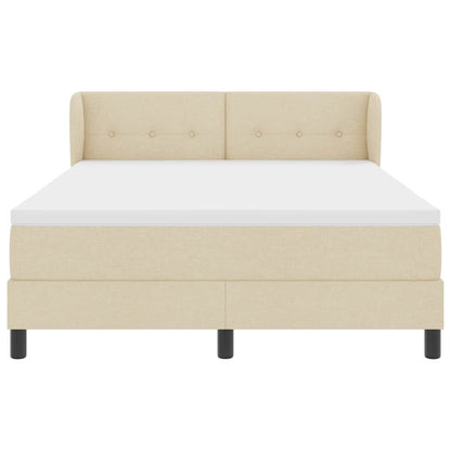 Letto a molle con testiera Crema 140 x 190 cm Tessuto | homemem39