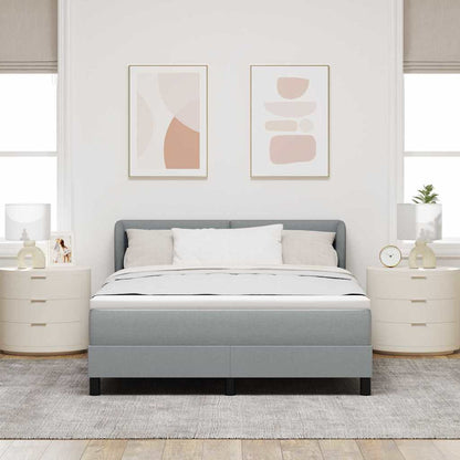 Letto a molle con testiera Grigio chiaro 140 x 200 cm Tessuto | homemem39