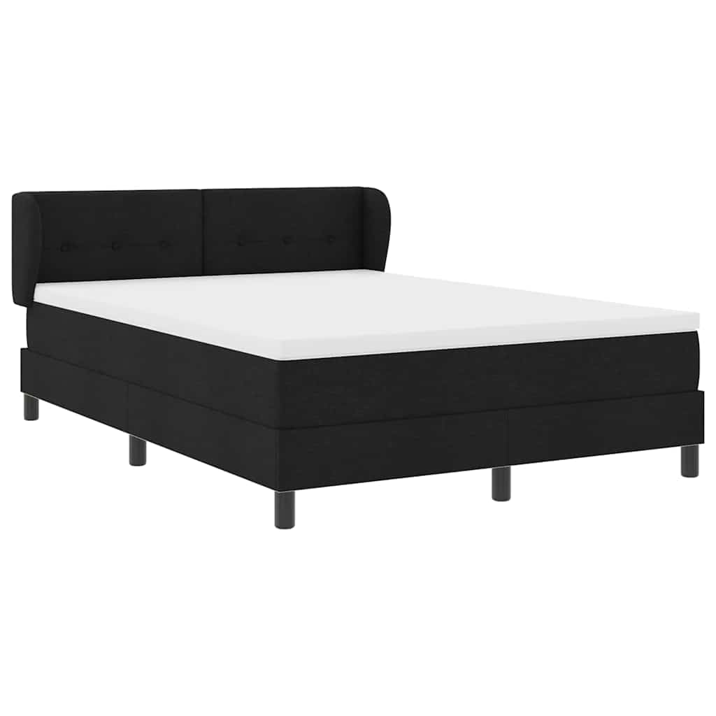 Letto a molle con materasso Nero 140 x 200 cm Tessuto