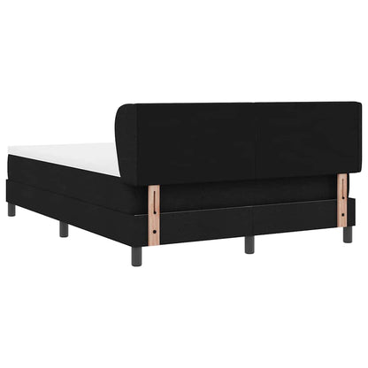 Letto a molle con materasso Nero 140 x 200 cm Tessuto