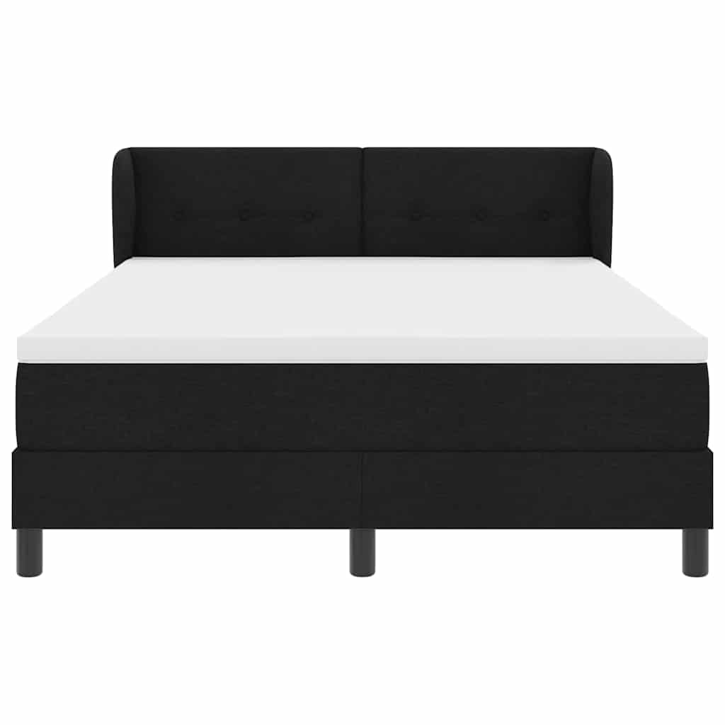 Letto a molle con materasso Nero 140 x 200 cm Tessuto