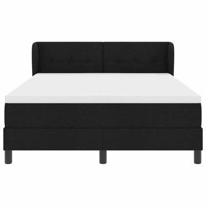 Letto a molle con materasso Nero 140 x 200 cm Tessuto