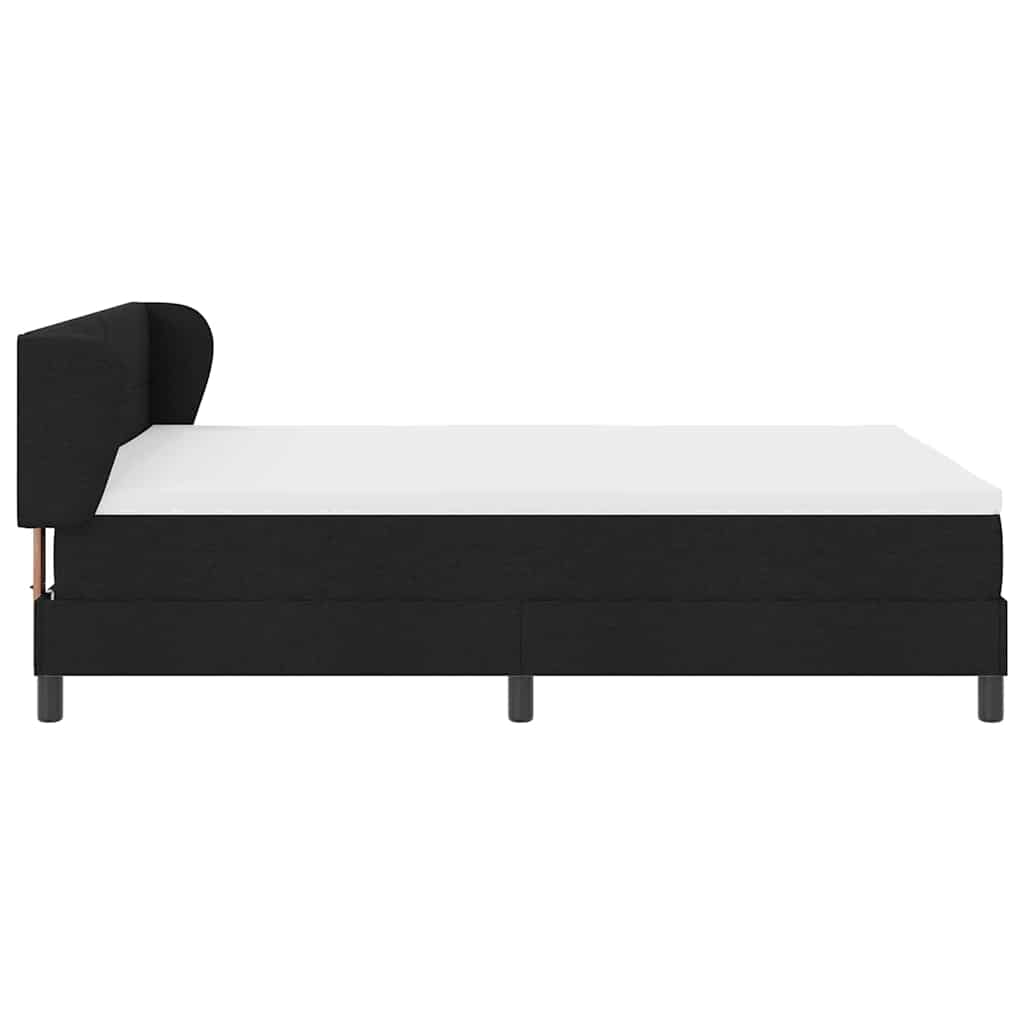 Letto a molle con materasso Nero 140 x 200 cm Tessuto