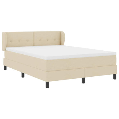 Letto a molle con testiera Crema 140 x 200 cm Tessuto | homemem39