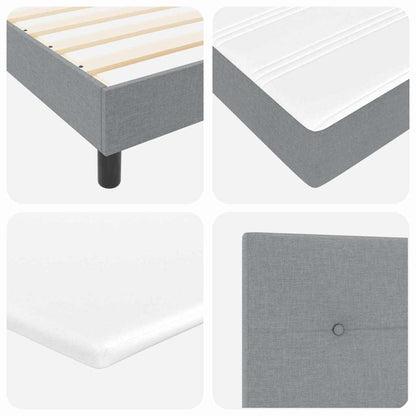 Letto a molle con testiera Grigio chiaro 160 x 200 cm Tessuto | homemem39