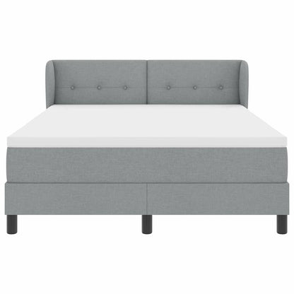 Letto a molle con testiera Grigio chiaro 160 x 200 cm Tessuto | homemem39