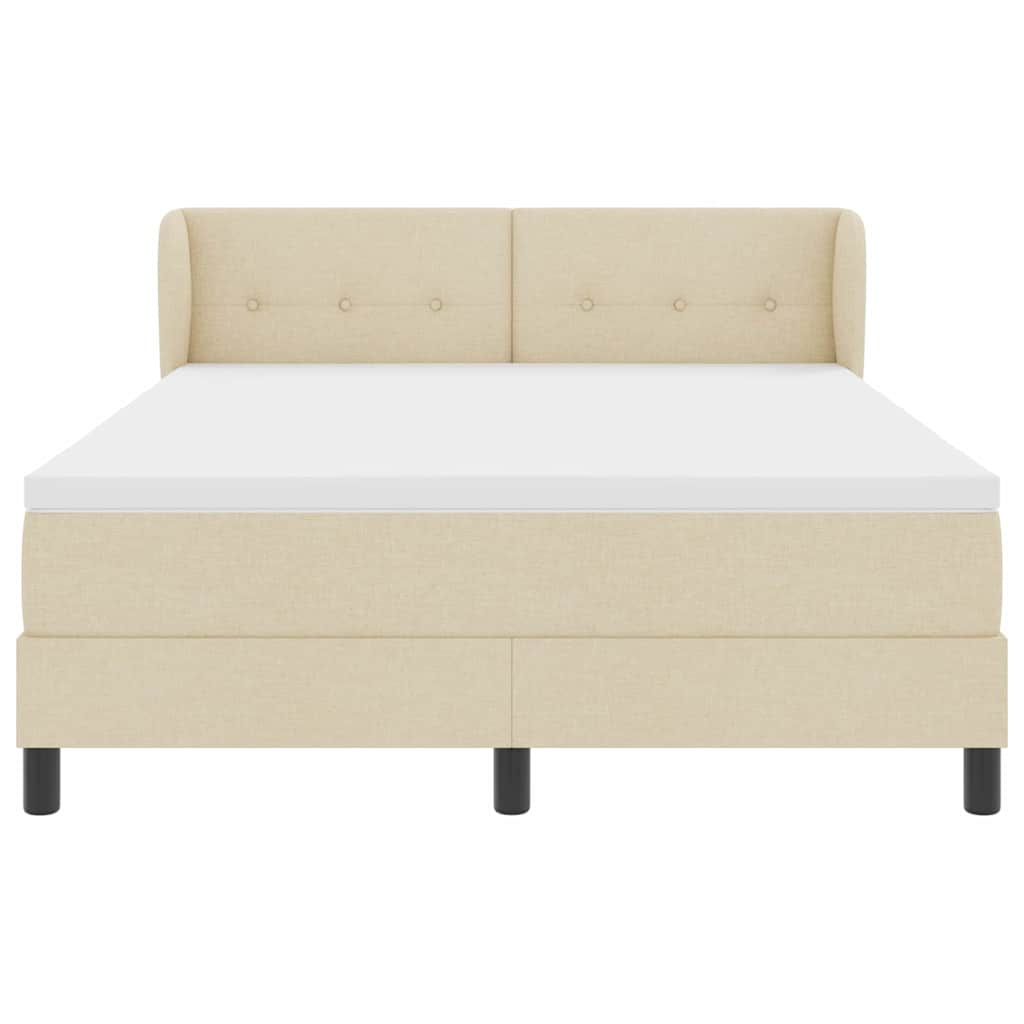 Letto a molle con testiera Crema 160 x 200 cm Tessuto | homemem39