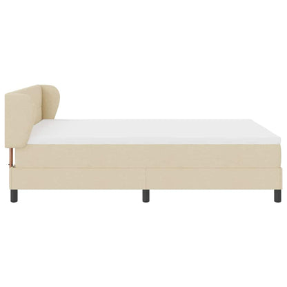 Letto a molle con testiera Crema 160 x 200 cm Tessuto | homemem39