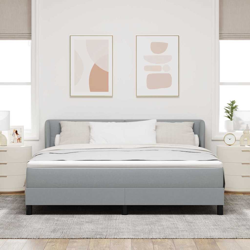 Letto a molle con testiera Grigio chiaro 180 x 200 cm Tessuto | homemem39