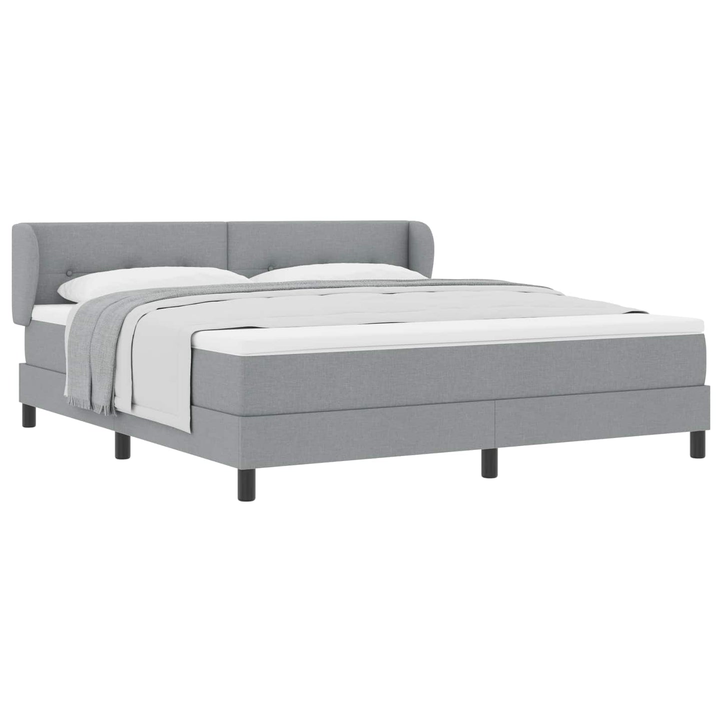 Letto a molle con testiera Grigio chiaro 180 x 200 cm Tessuto | homemem39
