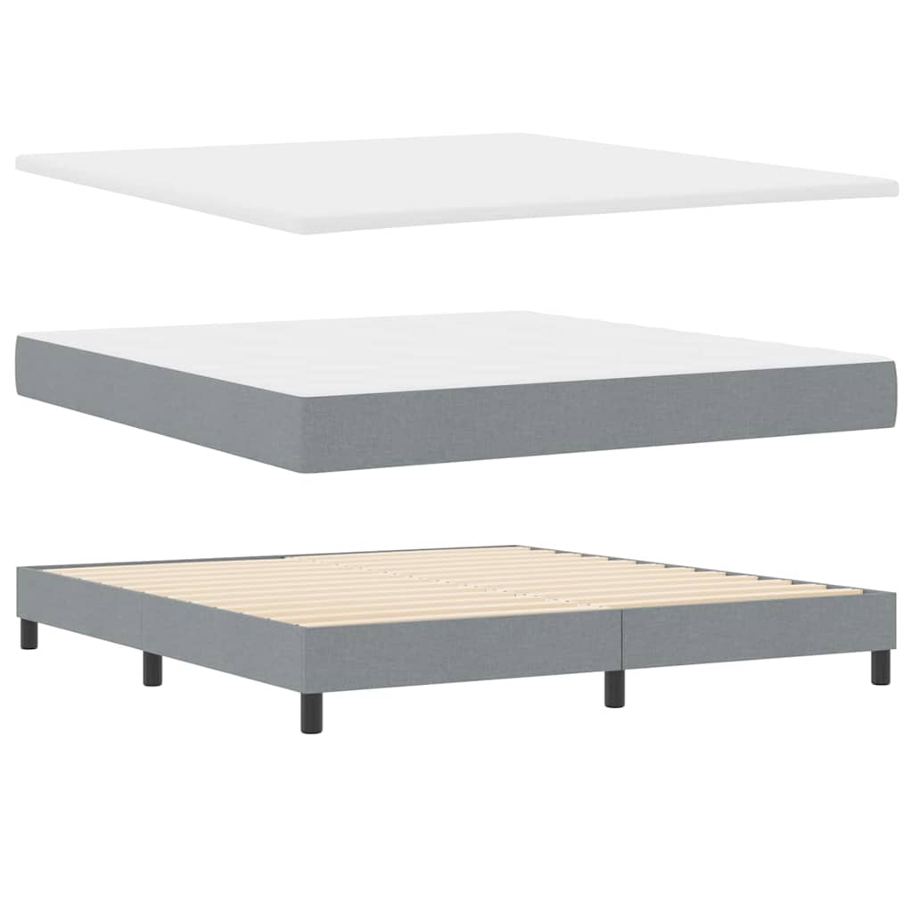 Letto a molle con testiera Grigio chiaro 180 x 200 cm Tessuto | homemem39