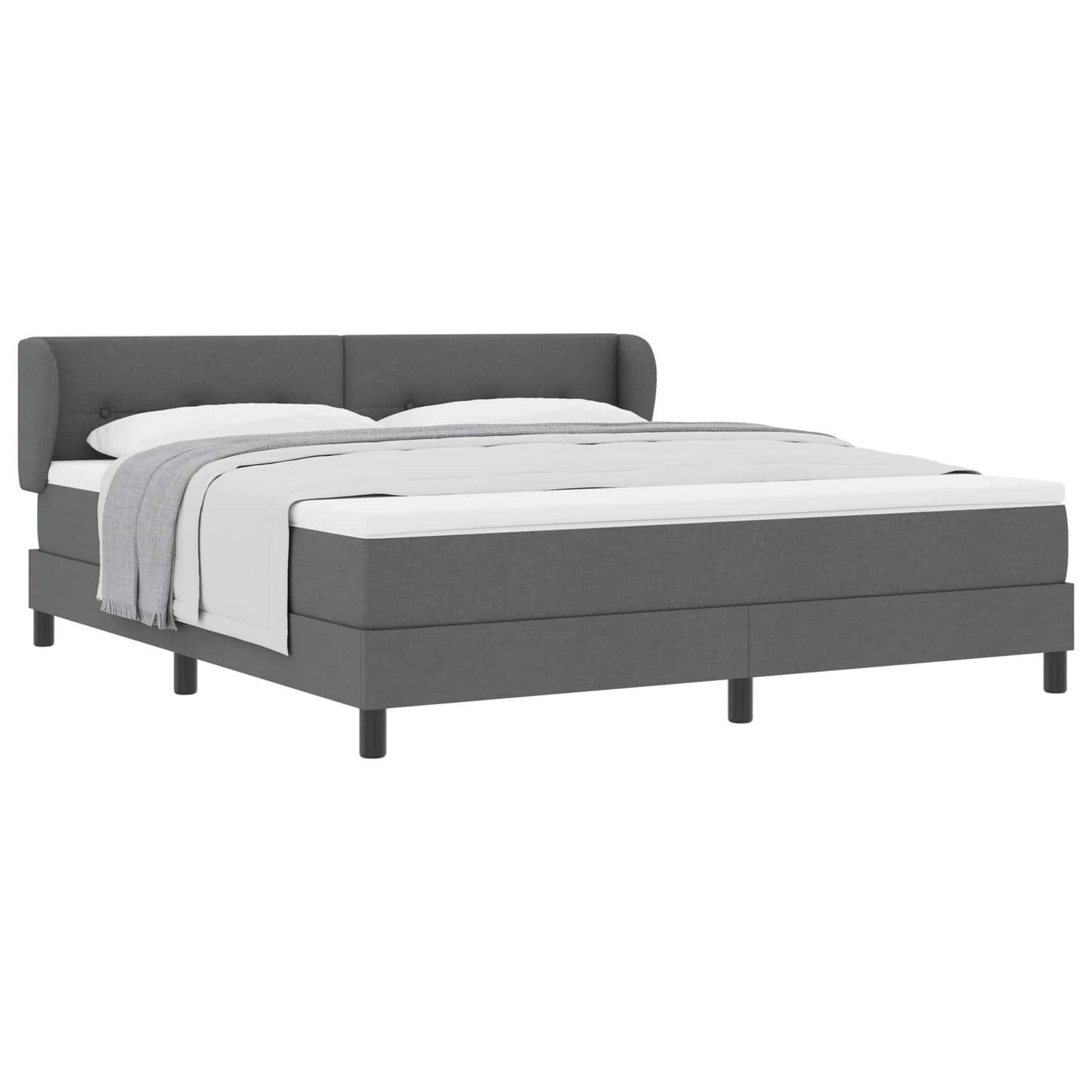 Letto a molle con materasso Grigio scuro 180 x 200 cm Tessuto