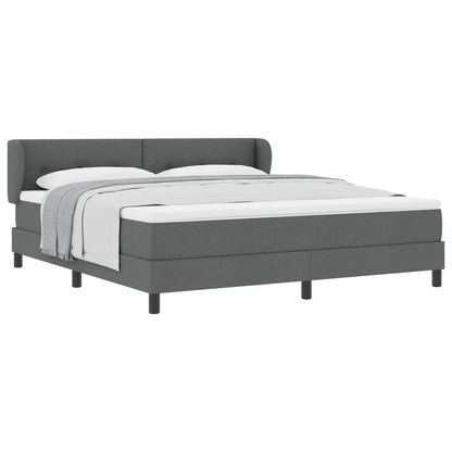 Letto a molle con materasso Grigio scuro 180 x 200 cm Tessuto