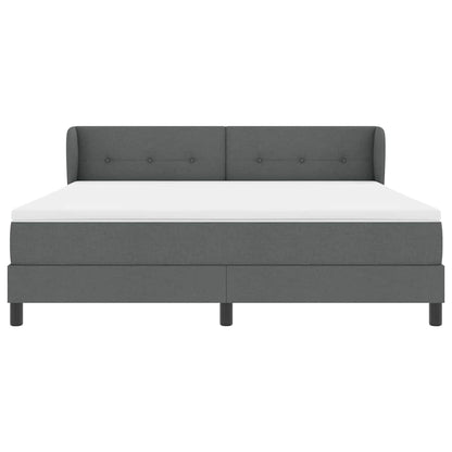 Letto a molle con materasso Grigio scuro 180 x 200 cm Tessuto