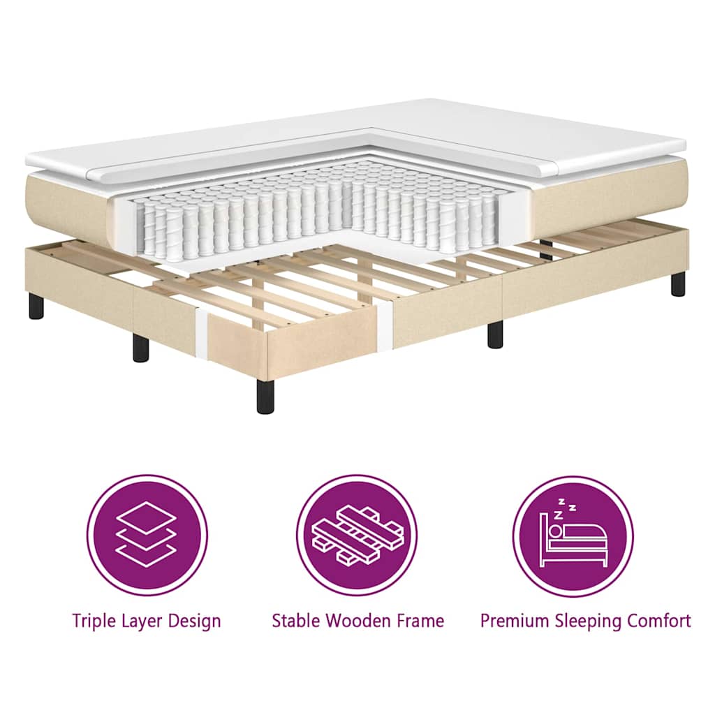 Letto a molle con testiera Crema 180 x 200 cm Tessuto | homemem39