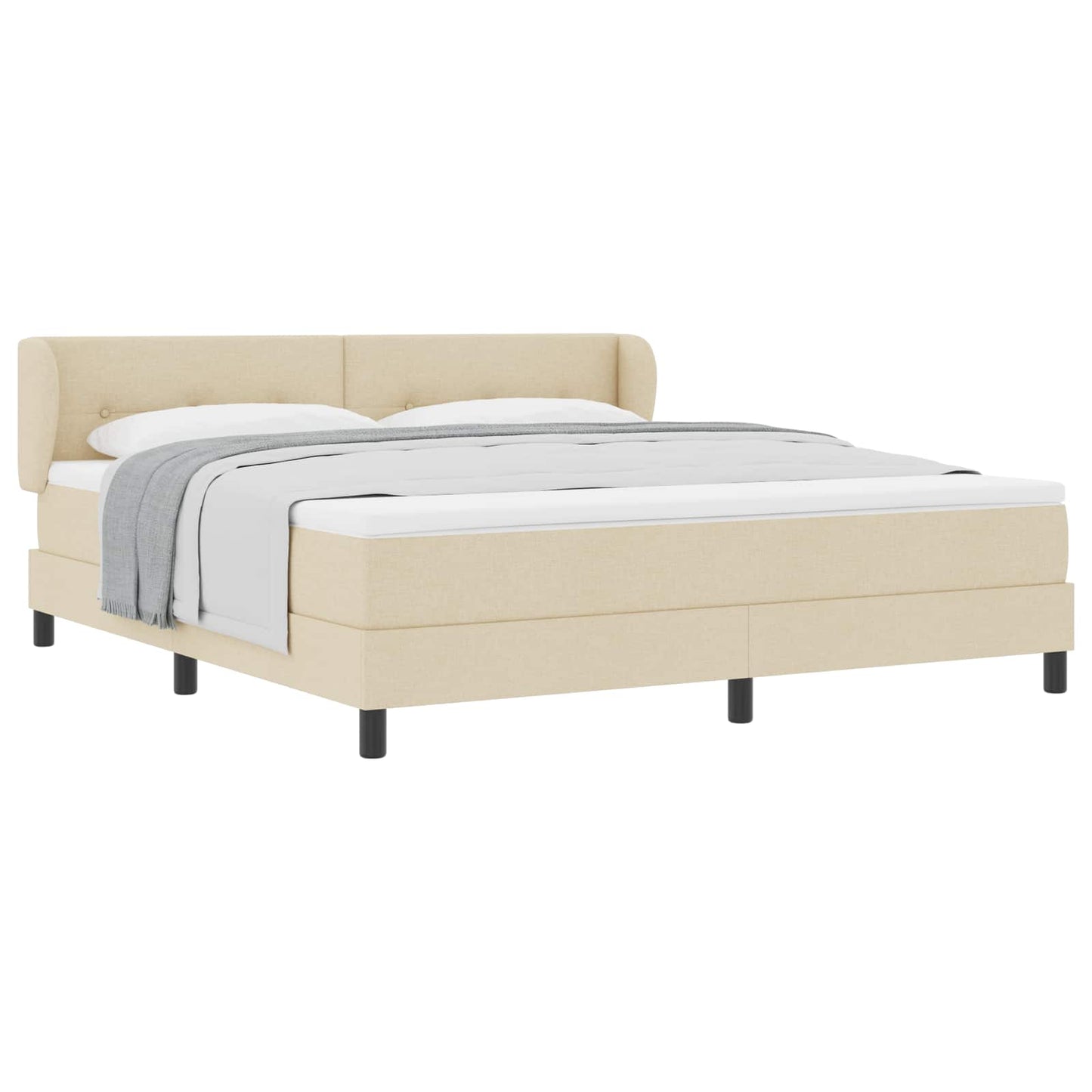 Letto a molle con testiera Crema 180 x 200 cm Tessuto | homemem39